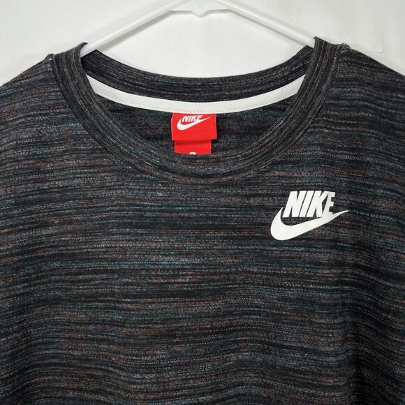 Nike Crewneck Sweater Womens Size Large Black Colorful Heathered Sweatshirt - Picture 2 of 12